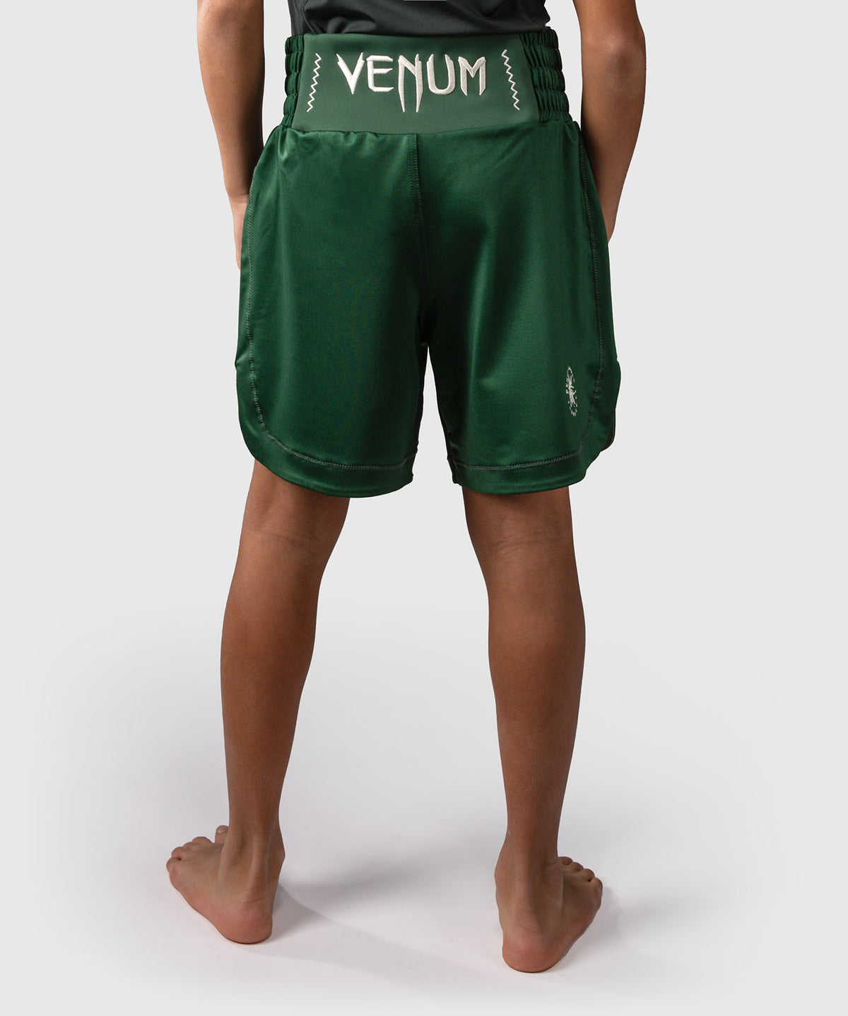 Venum Attack Pantalones Cortos de Boxeo Infantil - Verde Bosque/ Blanco Roto
