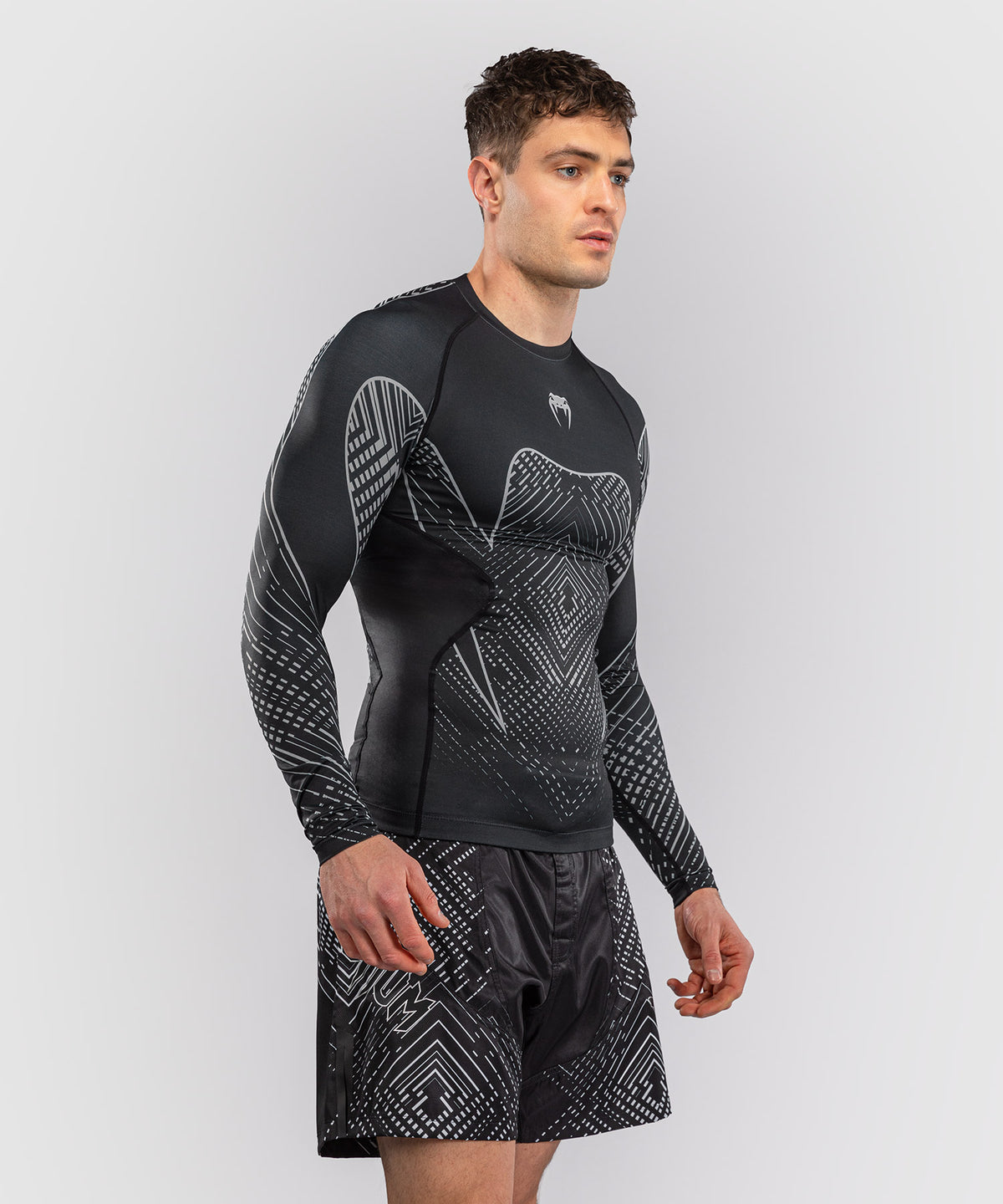 Venum Midnight Fury Rashguard a Maniche Lunghe – Nero/Grigio/Argento