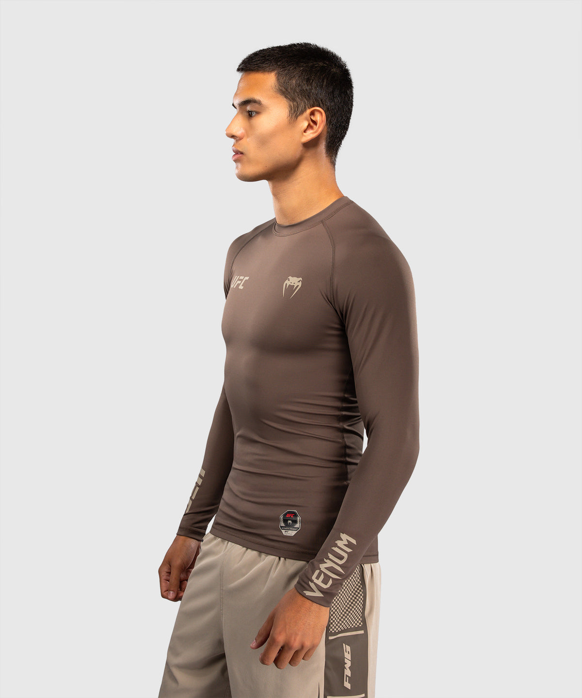 Rashguard à Manches Longues Technique pour Homme Venum UFC Unity by Venum Authentic Fight Week - Marron