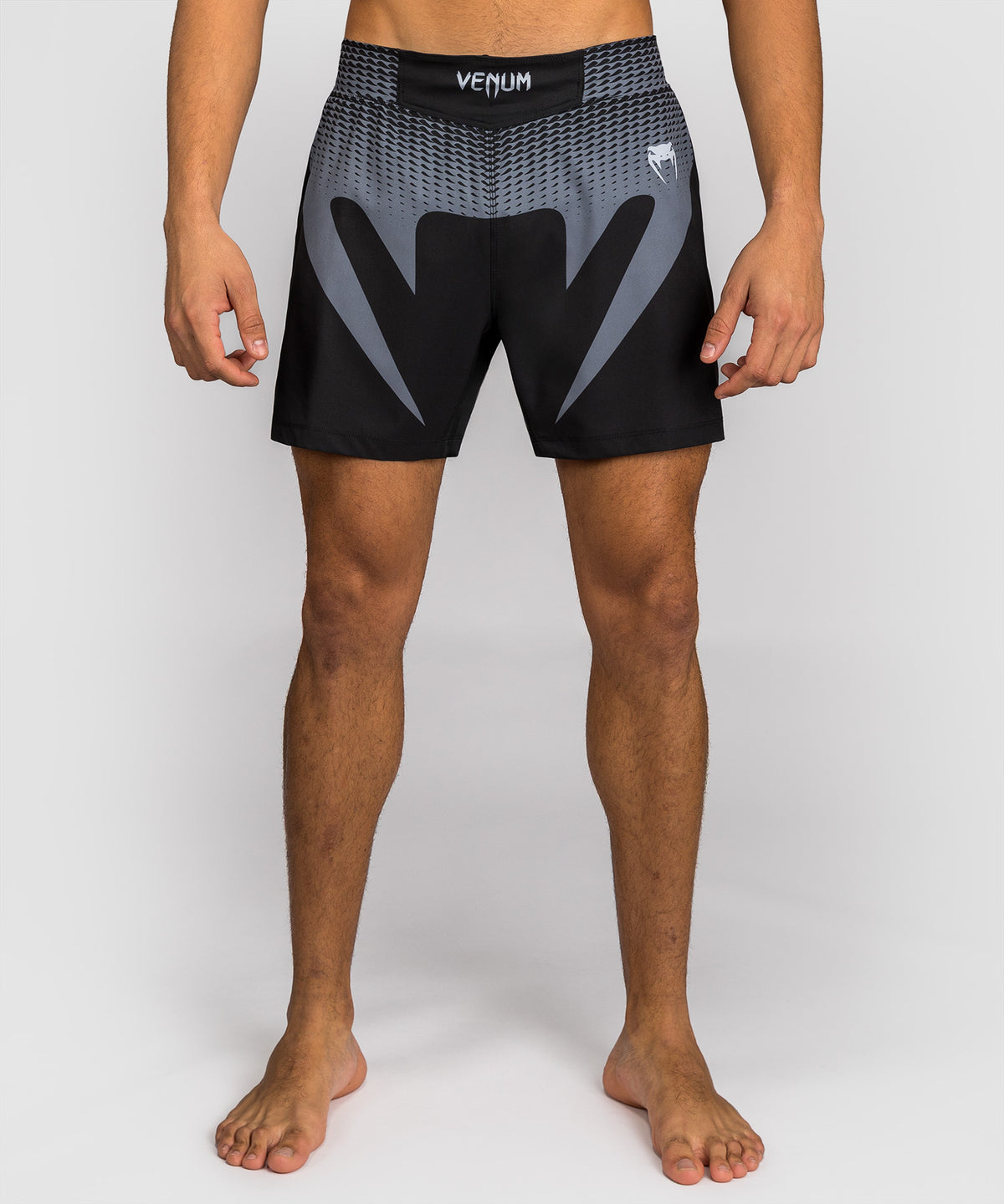 Venum No Gi Fightshorts - Black/ Silver Grey