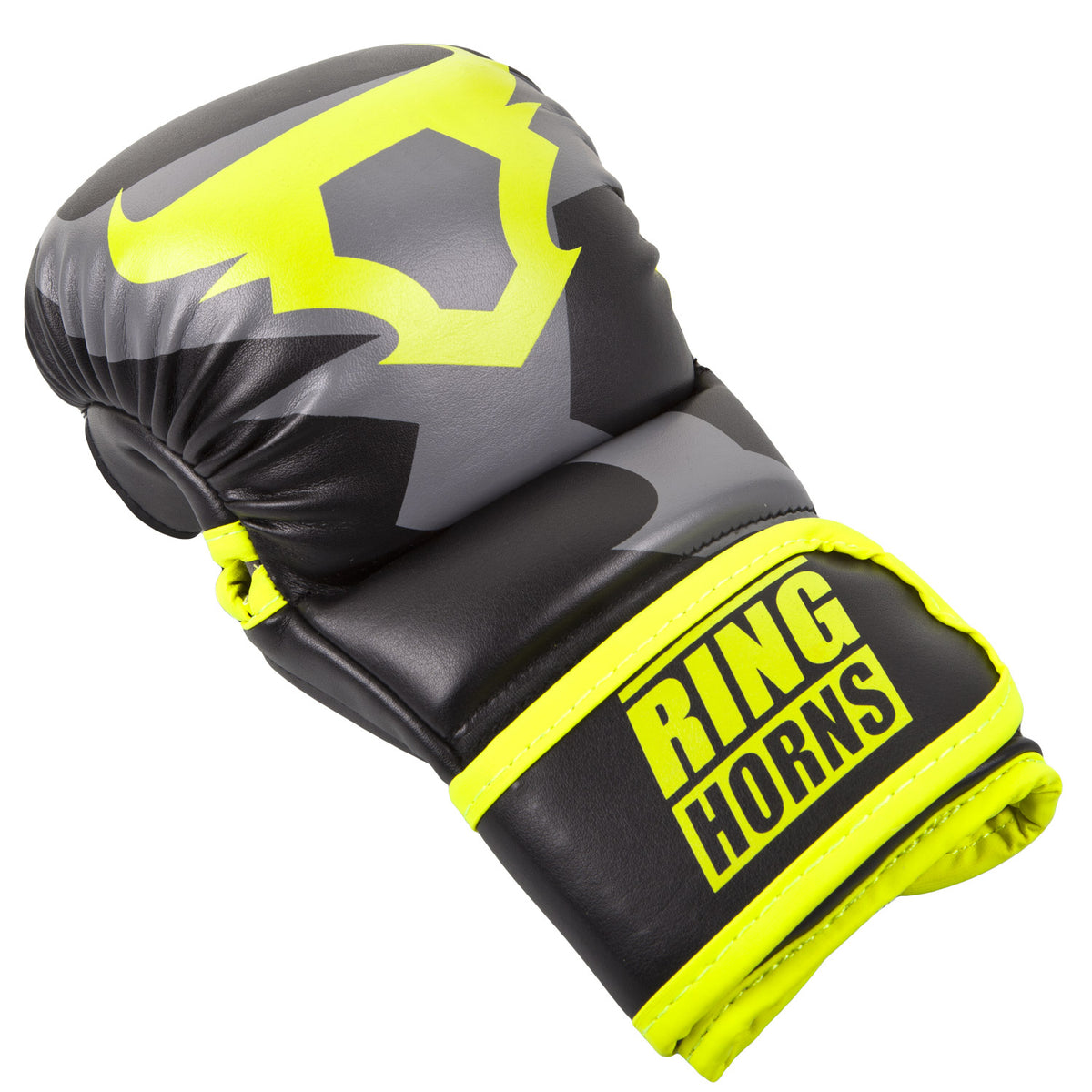 Gants de sparring Ringhorns Charger - Noir/Jaune Fluo