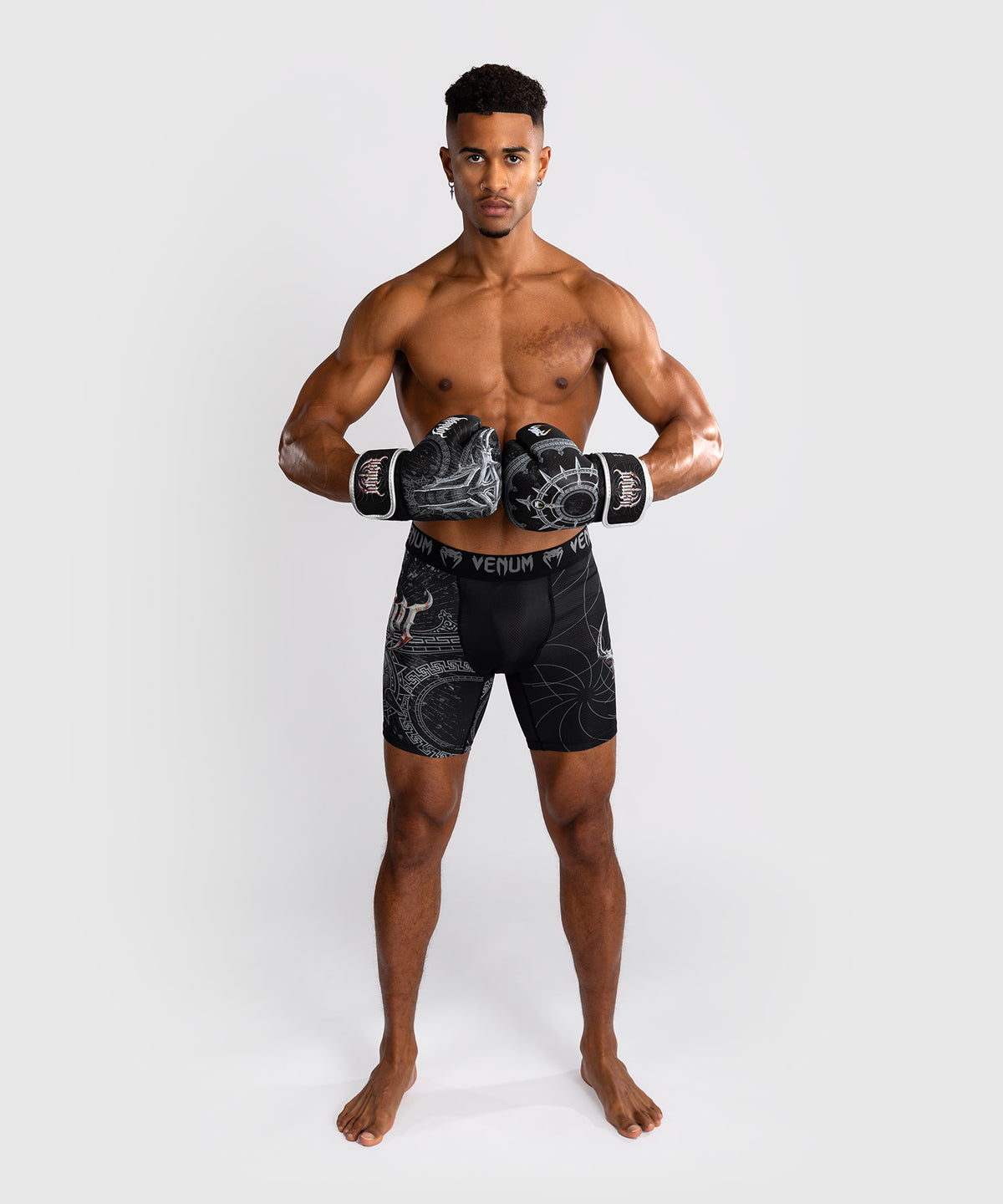 Venum Gladiator 5.0 Pantalones Vale Tudo Para Hombre - Negro/Plateado