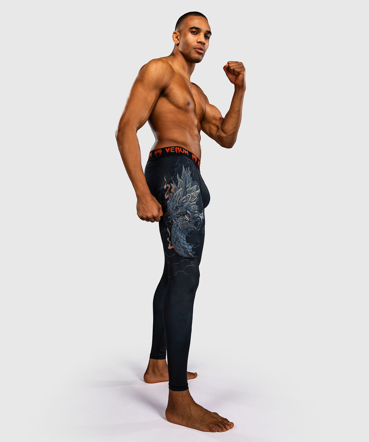 Venum Thunder Dragon Pantaloni a Compressione – Nero/Grigio/Rame