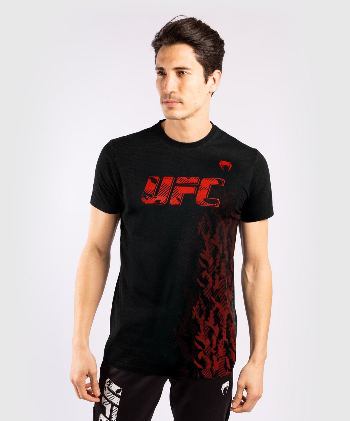 UFC Venum Authentic Fight Week Herren Kurzarm-Baumwoll-T-Shirt - Schwarz