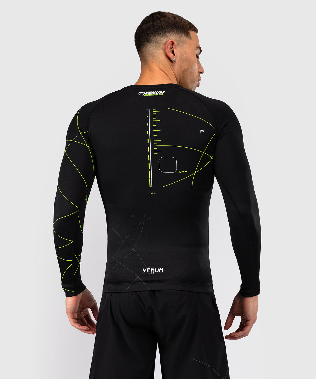 Venum Training Camp 4.0 Langarm Rashguard - Schwarz/Neongrün