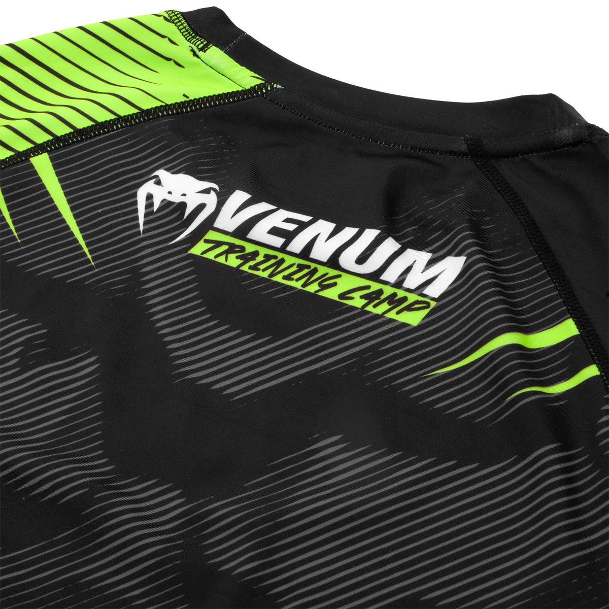 Rashguard Venum Training Camp 2.0 Manches courtes - Noir/ Jaune Fluo