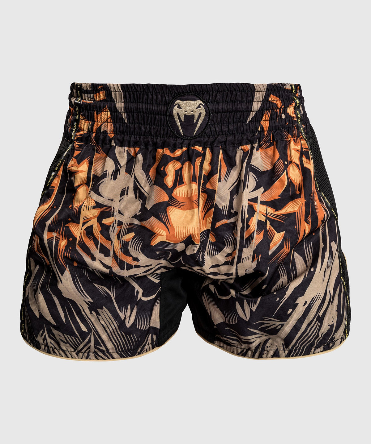 Venum Tiger Pantalones Cortos de Muay Thai - Negro/Naranja Neón