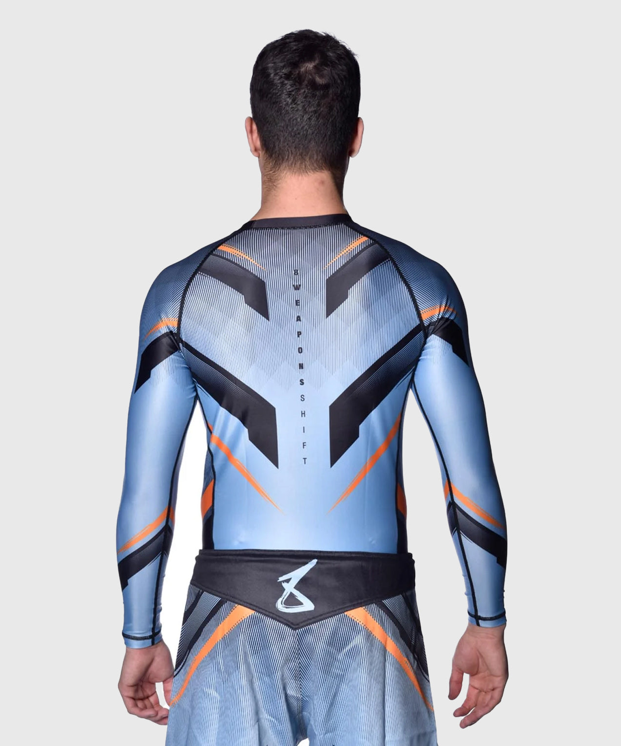 8 Weapons Shift Langarm-Rashguard - Blau/Schwarz/Orange