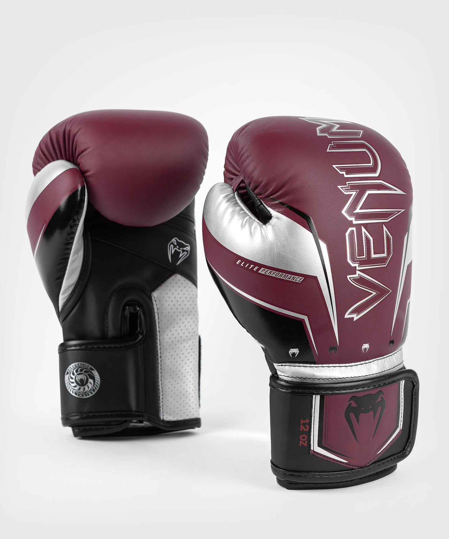 Venum Elite Evo Guanti da Boxe - Borgogna/Argento
