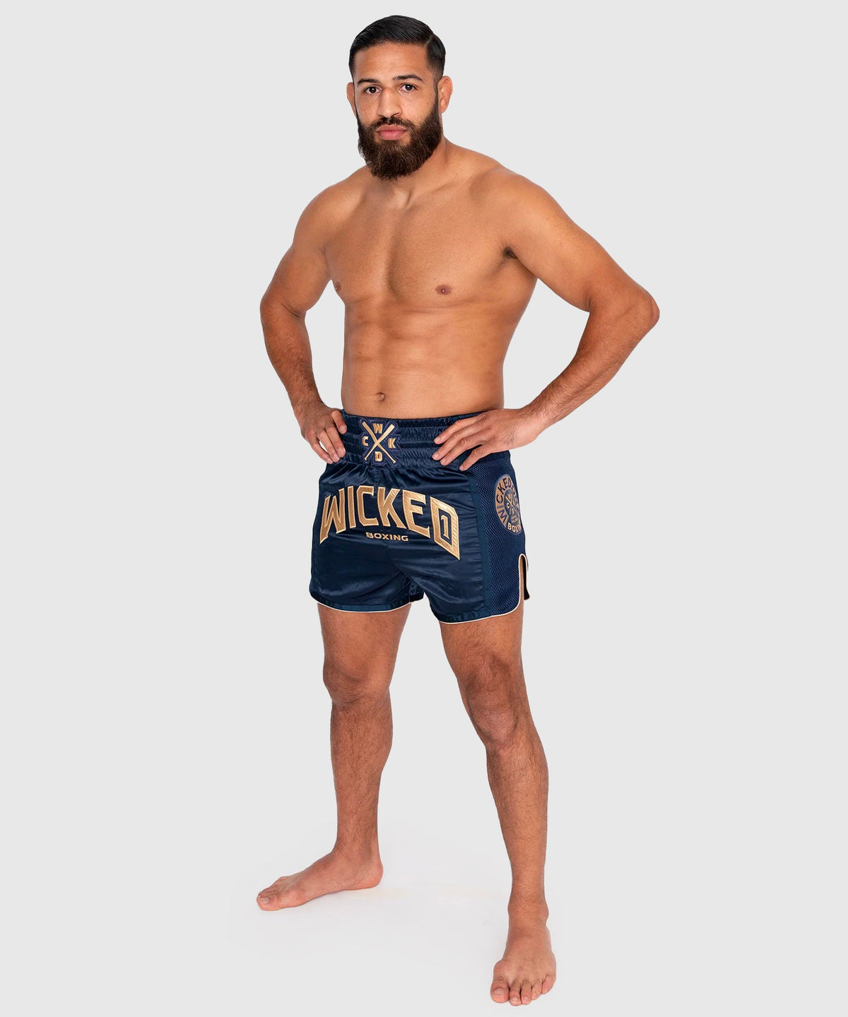 Wicked One Block Muay Thai Shorts - Marineblau