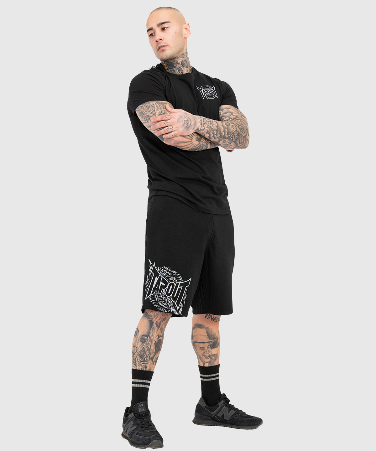 Tapout Spirit Fightshorts - Negro/Gris