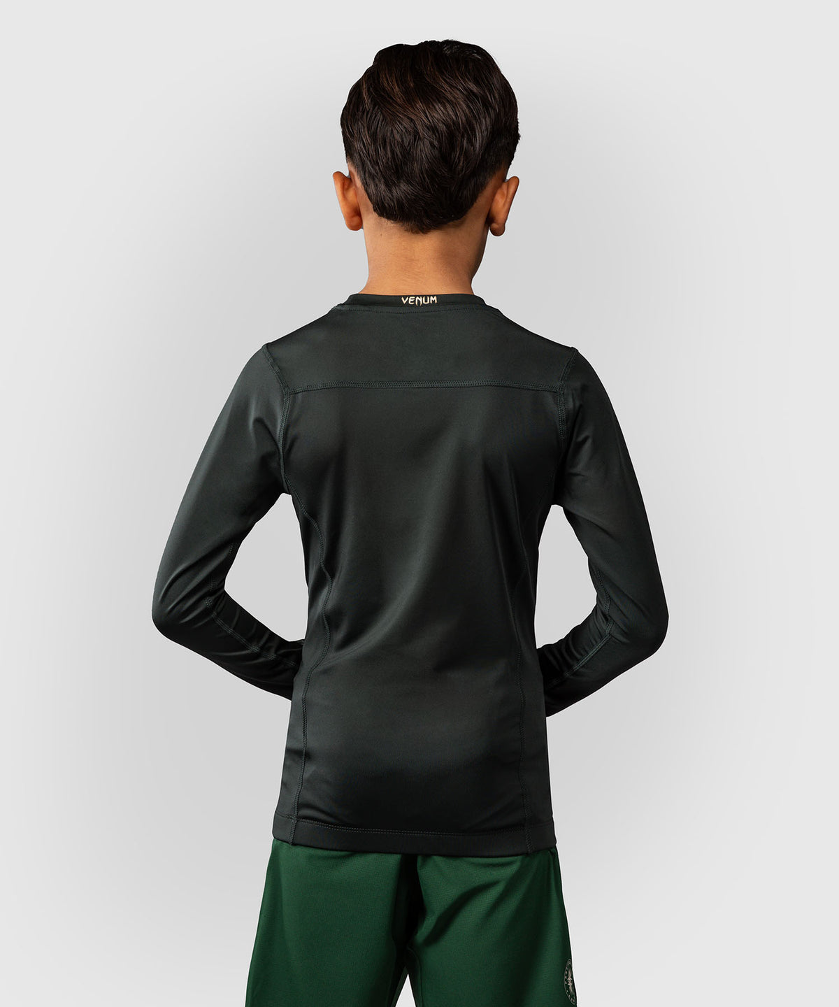 Venum Attack Rashguard a manica lunga per bambini - Verde foresta/ Bianco sporco