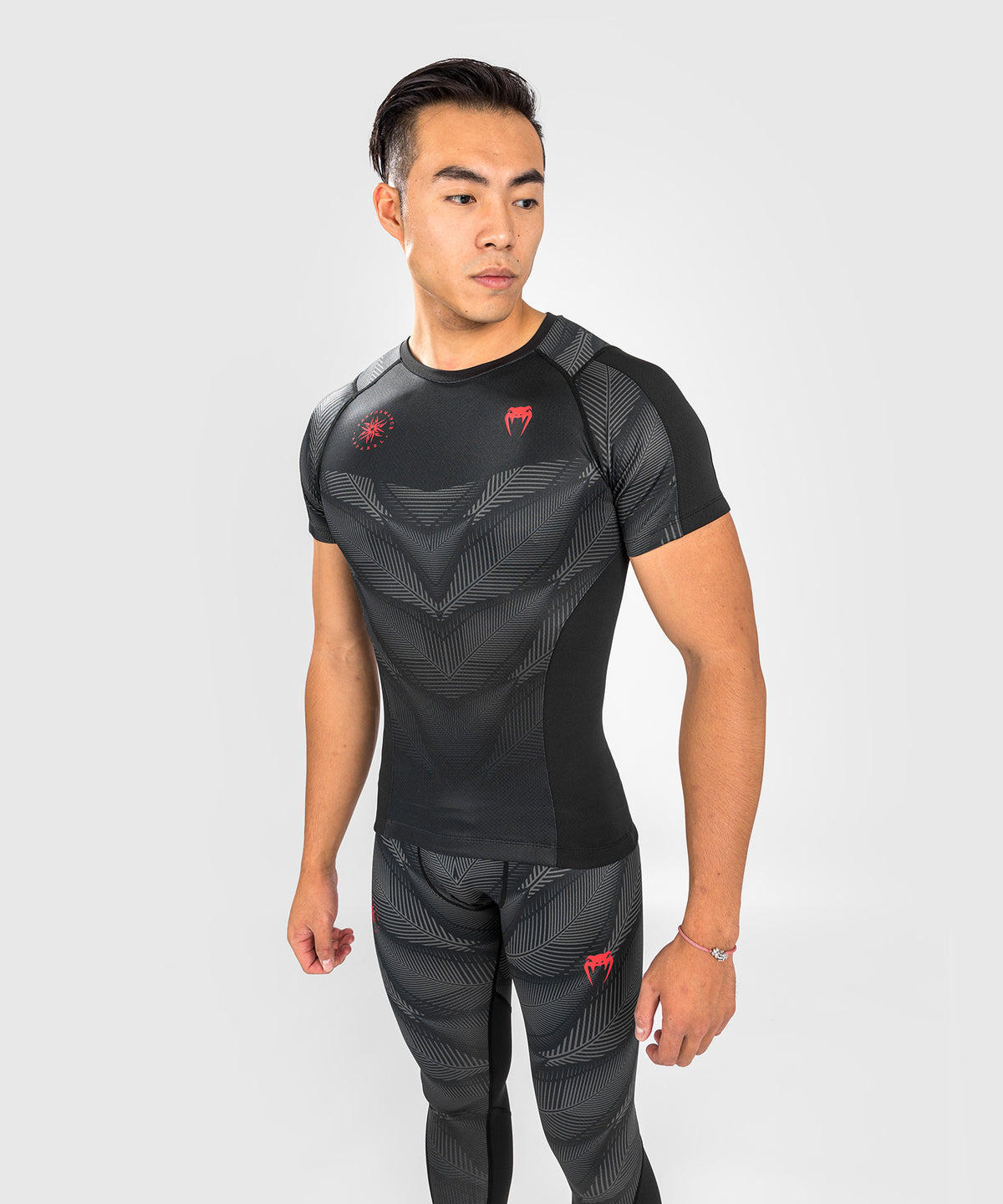 Rashguard Venum Phantom - Manches Courtes - Noir/Rouge