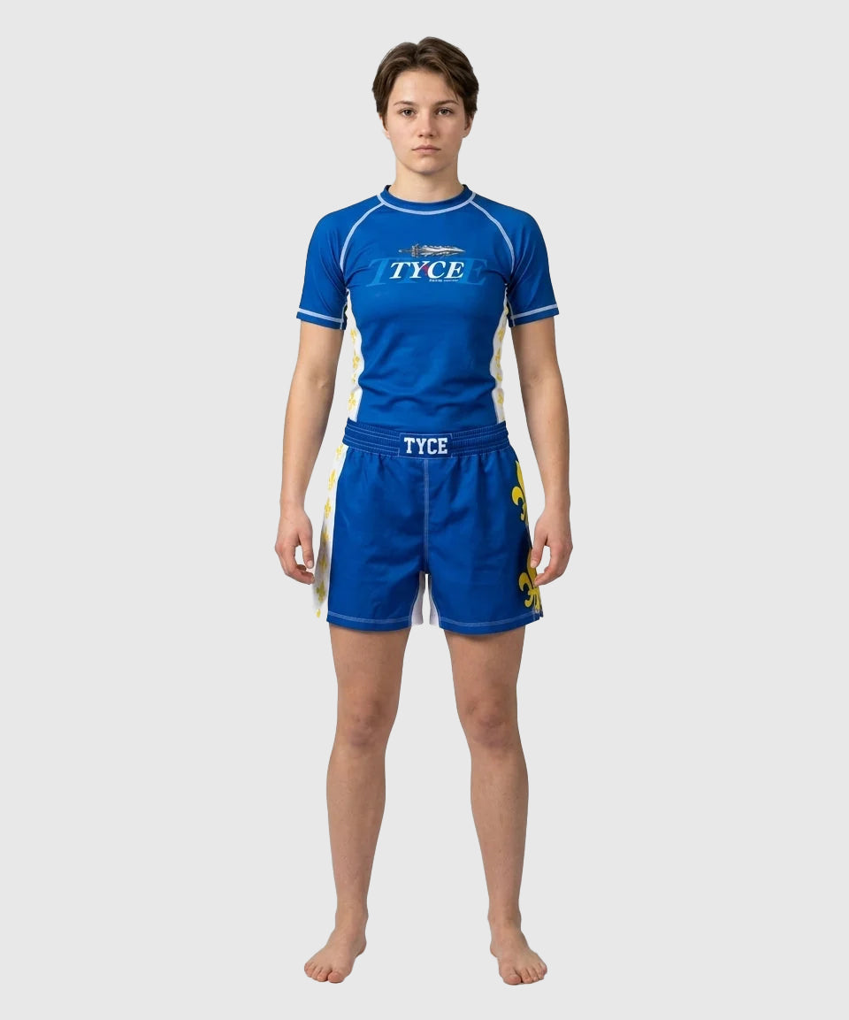 TYCE CULTURE OF WAR Joan of Arc Fight Shorts - Blue
