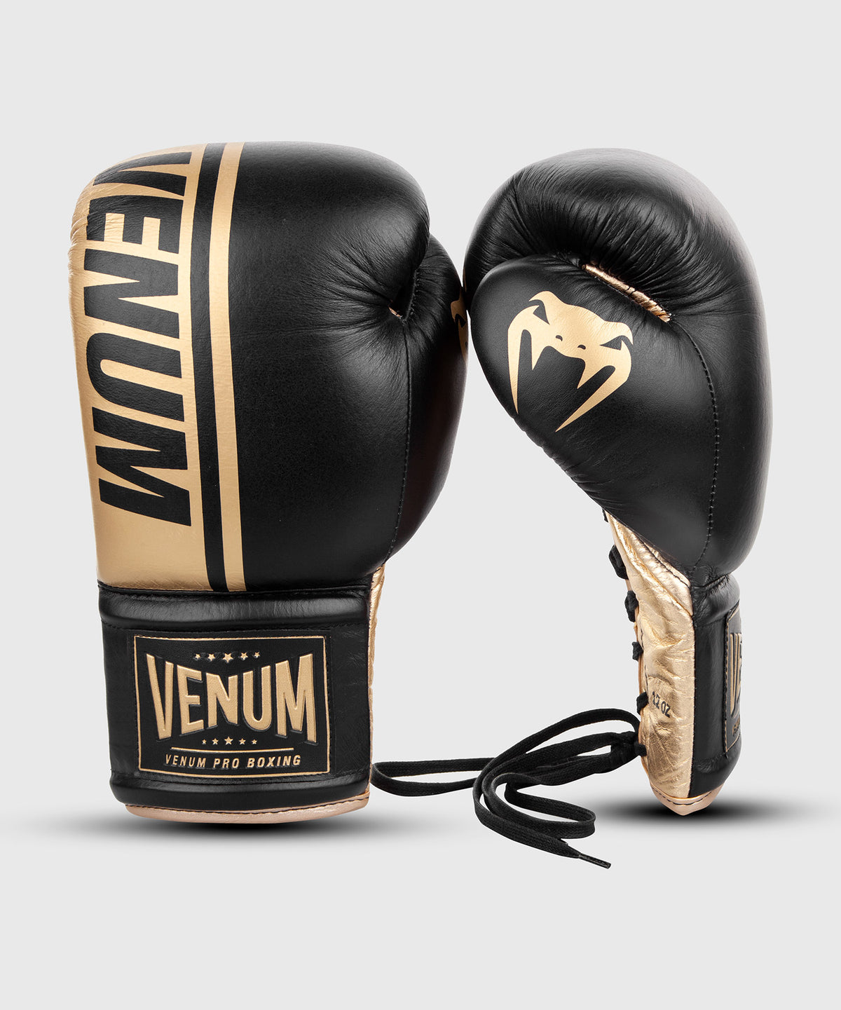 Guantoni da boxe professionali Venum Shield con lacci - Nero/Oro