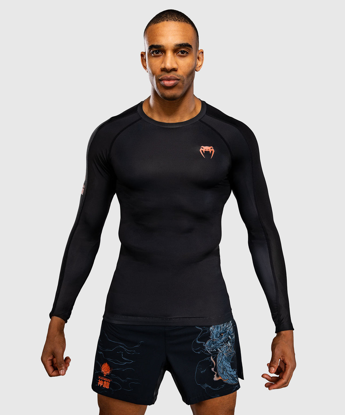 Venum Thunder Dragon Rashguard Manga Larga – Negro/Gris/Cobre