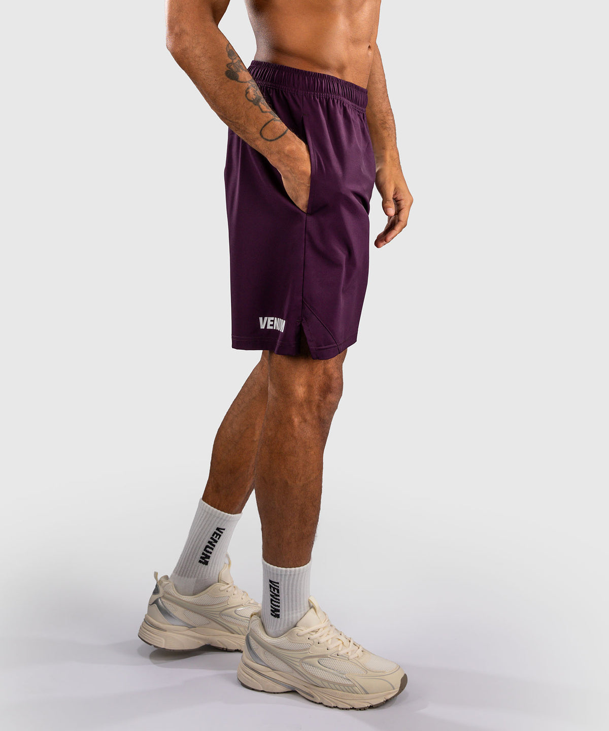 Venum Contender Training Shorts - Dark Purple/ White