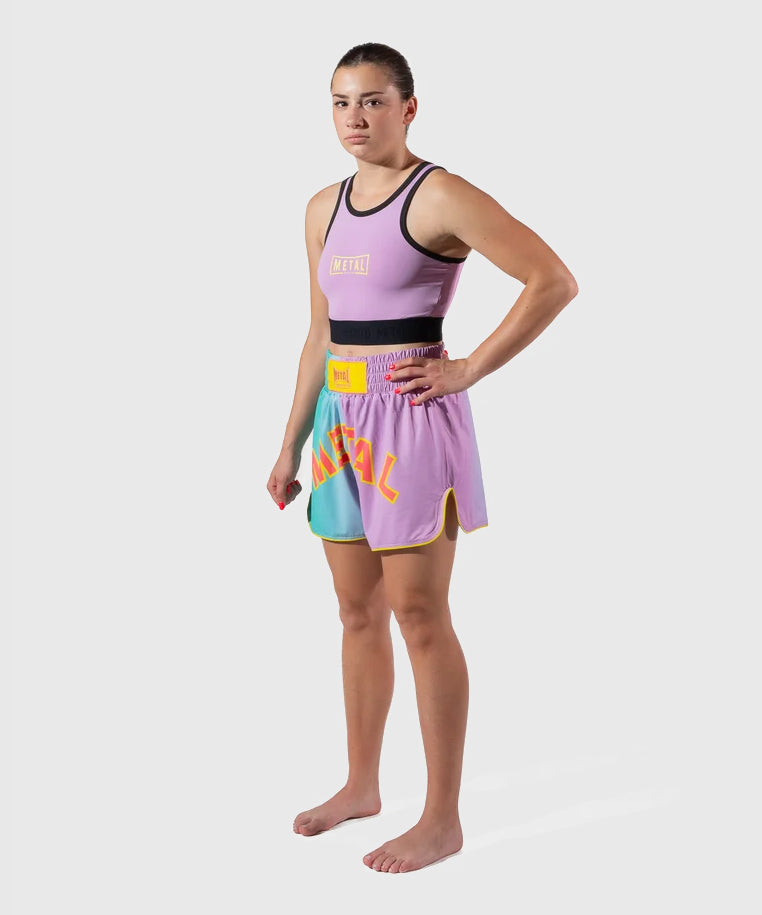 Metal Boxe One Post Cutting Treats Muay Thai Shorts - Violett