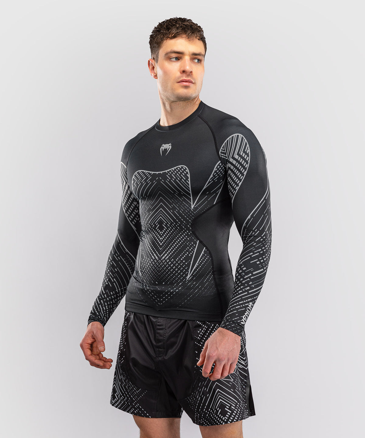Venum Midnight Fury Rashguard a Maniche Lunghe – Nero/Grigio/Argento