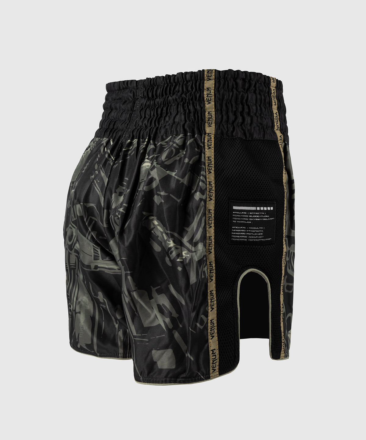 Venum Invader Pantalones Cortos de Muay Thai - Negro/Sand