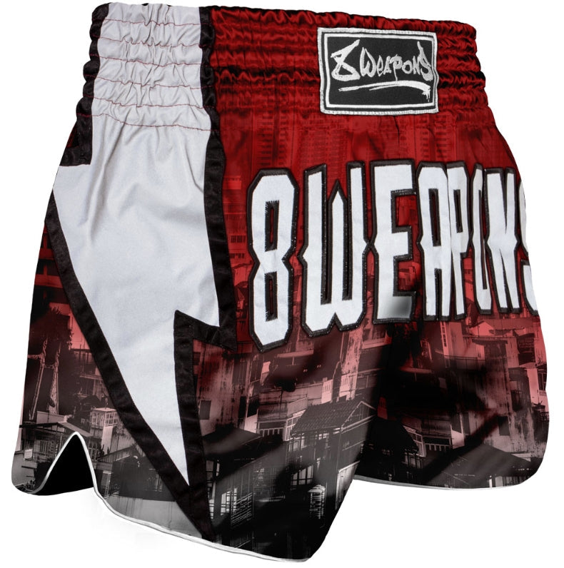 8 Weapons Lightning Pantaloncini da Muay Thai - Rosso Red City