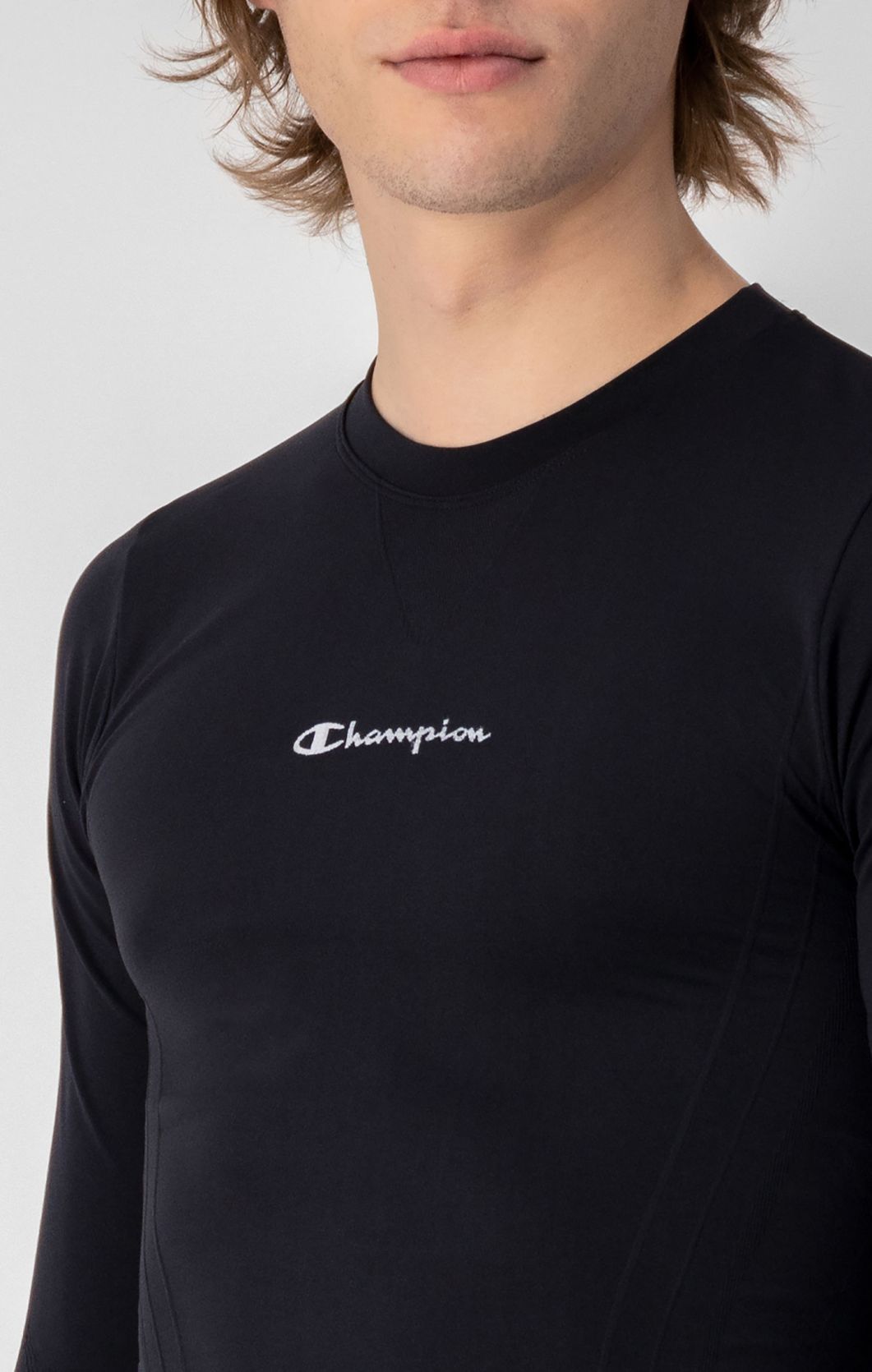 Champion Seamless T-shirt a Maniche Lunghe - Nero