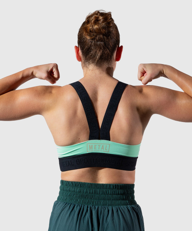 Metal Boxe Deep Waters Elastischer Damen-Sport-BH - Grün
