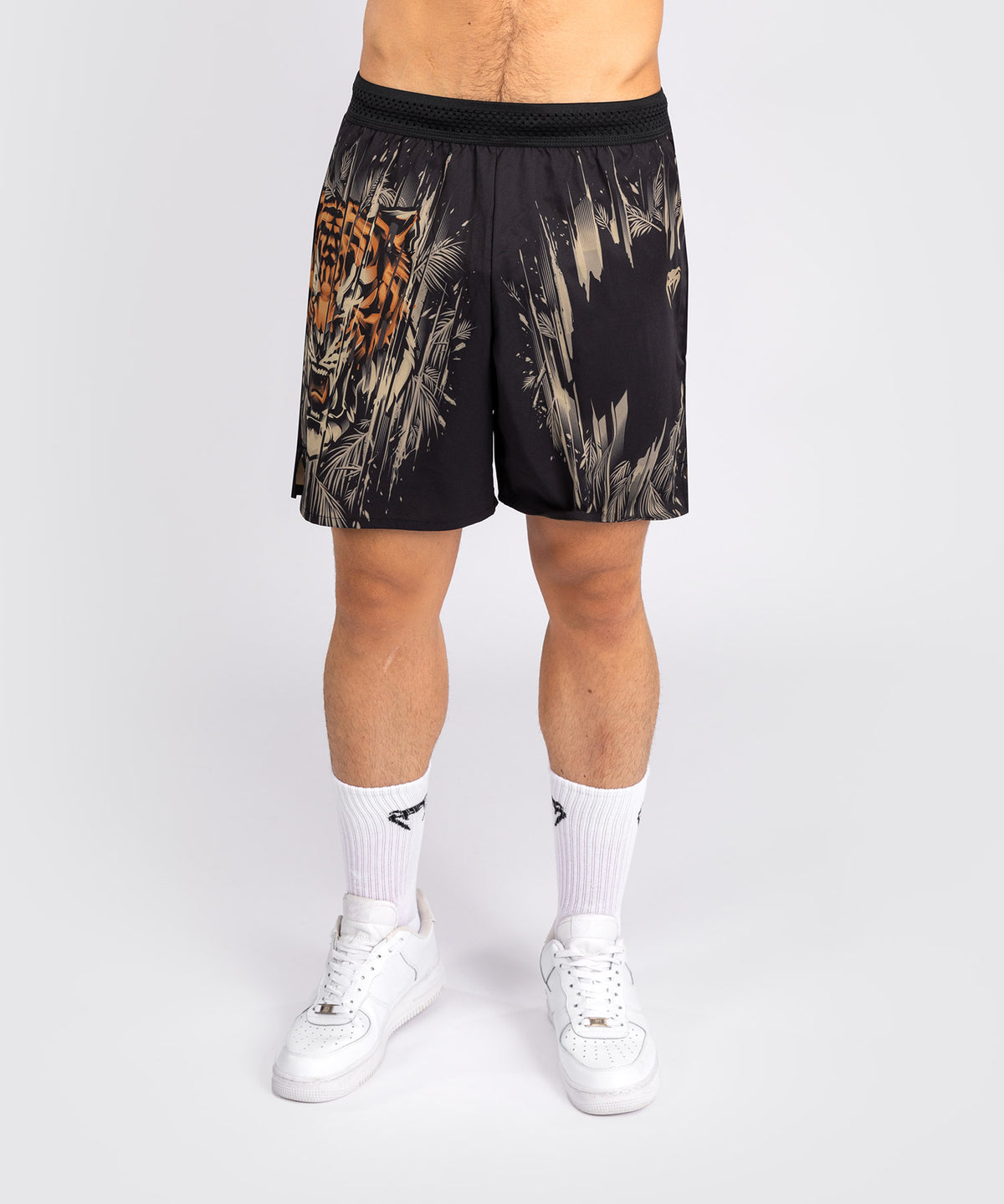 Venum Tiger Pantalones Cortos de Entrenamiento para Hombre - Negro/Naranja Neón