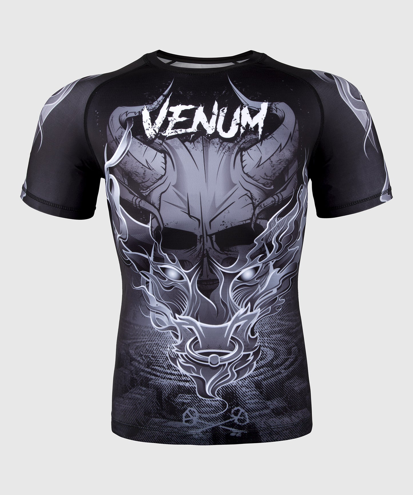 Venum Minotaurus Rashguard - Short Sleeves - Black/White
