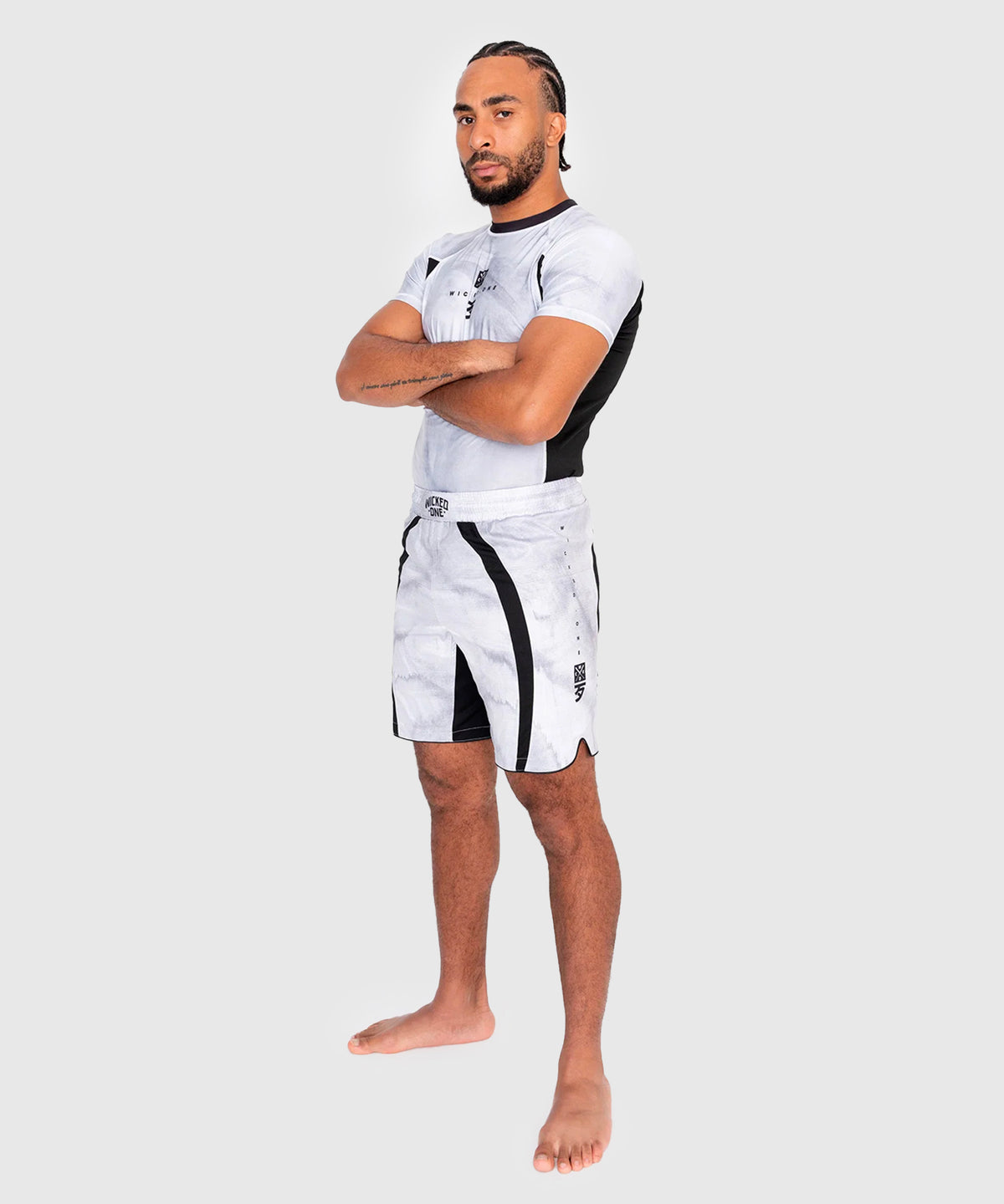 Short de MMA Wicked One Eager Contest - Blanc/Noir