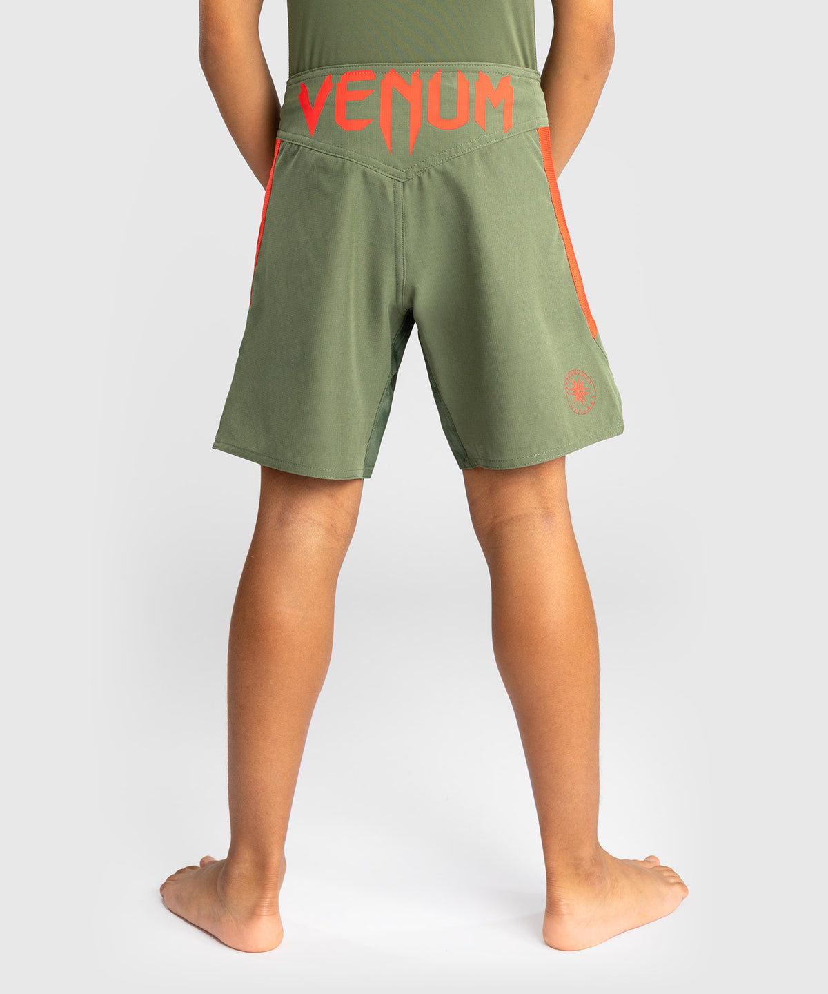 Venum Light Kids Fightshorts - Army Green/Orange
