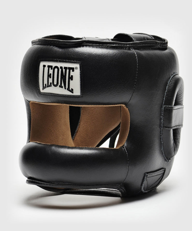 Leone Protection Casco de Boxeo con Barra - Negro