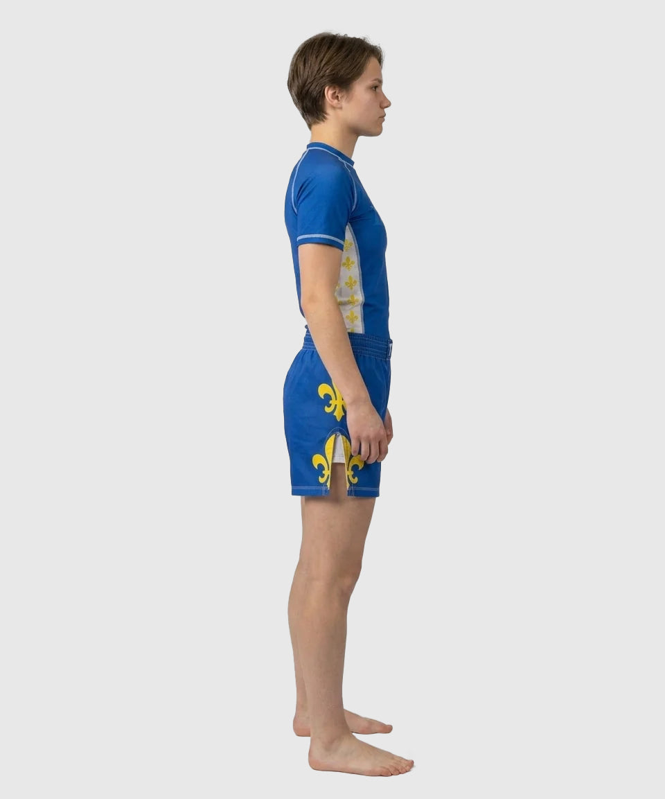 TYCE CULTURE OF WAR Joan of Arc Fight Shorts - Blue