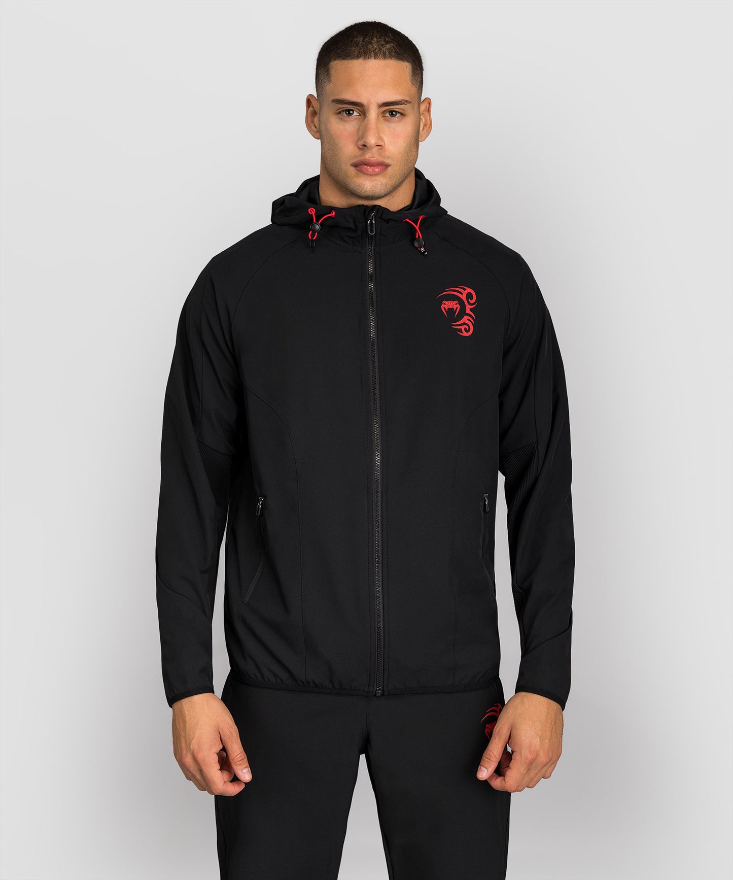 Veste de Survêtement Venum x Mike Tyson Tiger - Noir Profond/Rouge Intense