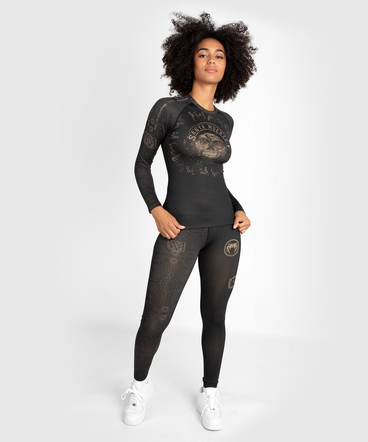 Venum Donna Santa Muerte Dark Side - Rashguard maniche lunghe - Nero/Marrone