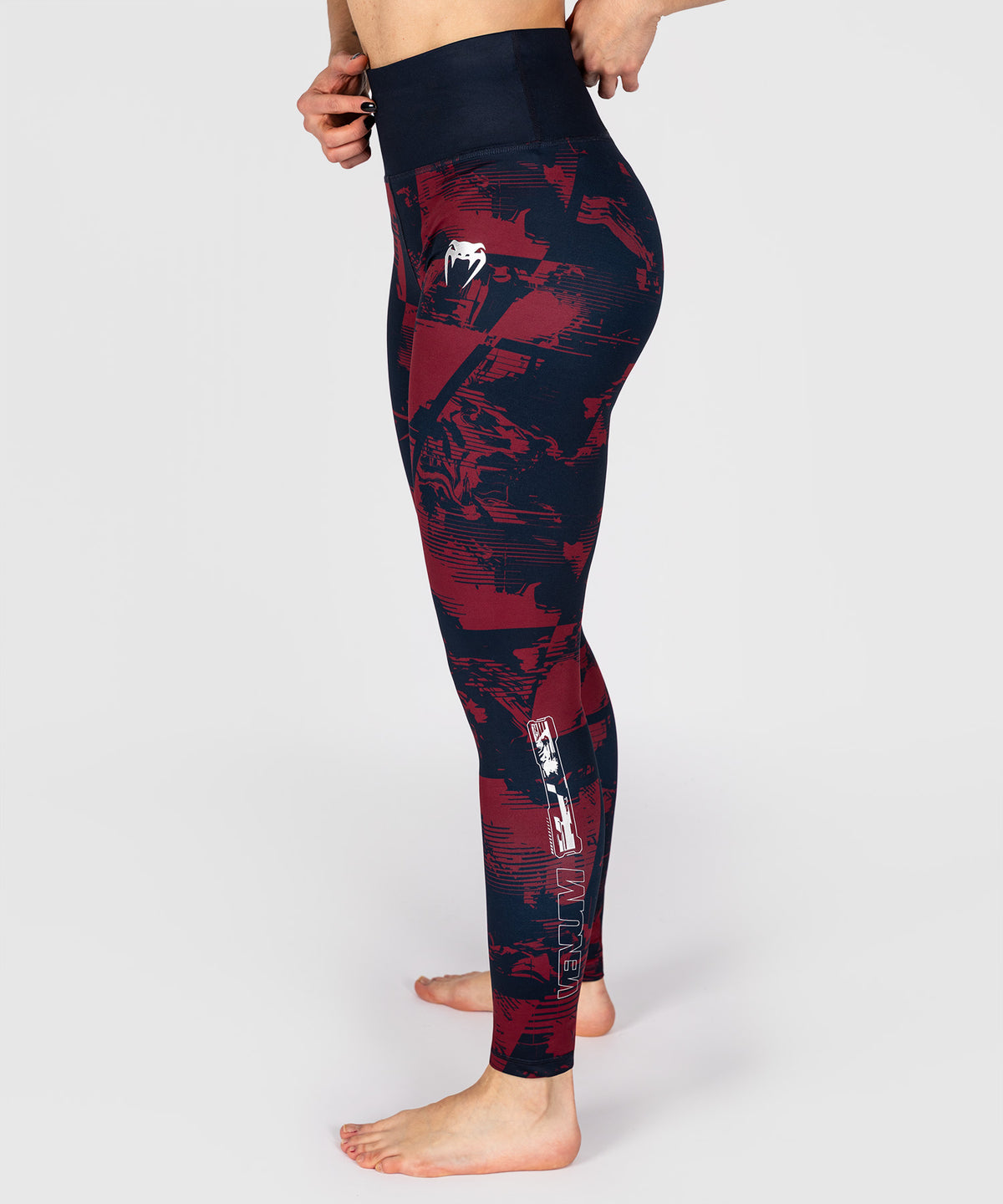UFC Zenith by Venum Authentic Fight Week Damen-Leggings - Marineblau/Bordeauxrot/Silber
