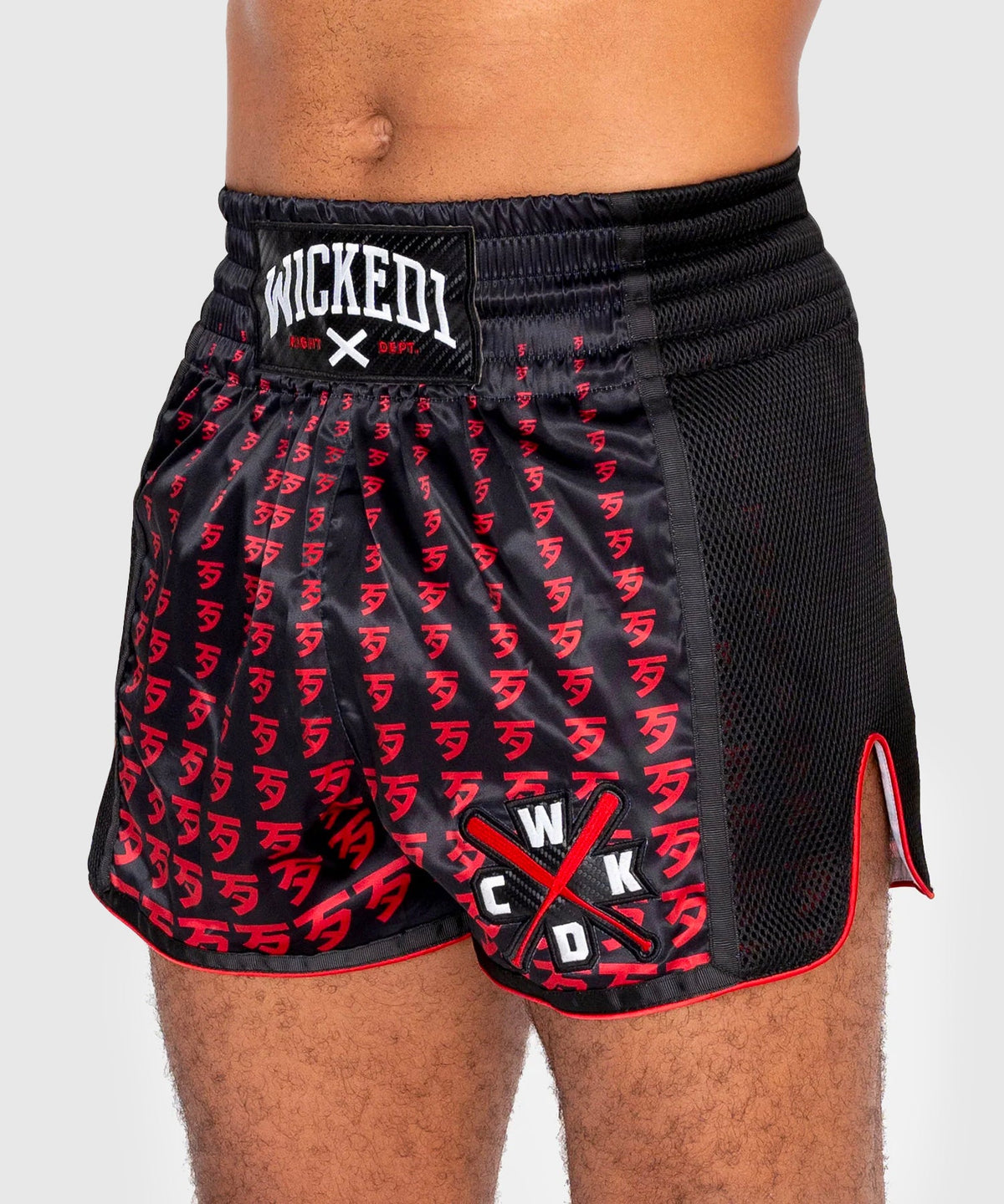 Wicked One Infinit Pantaloncini da Muay Thai - Nero/Rosso
