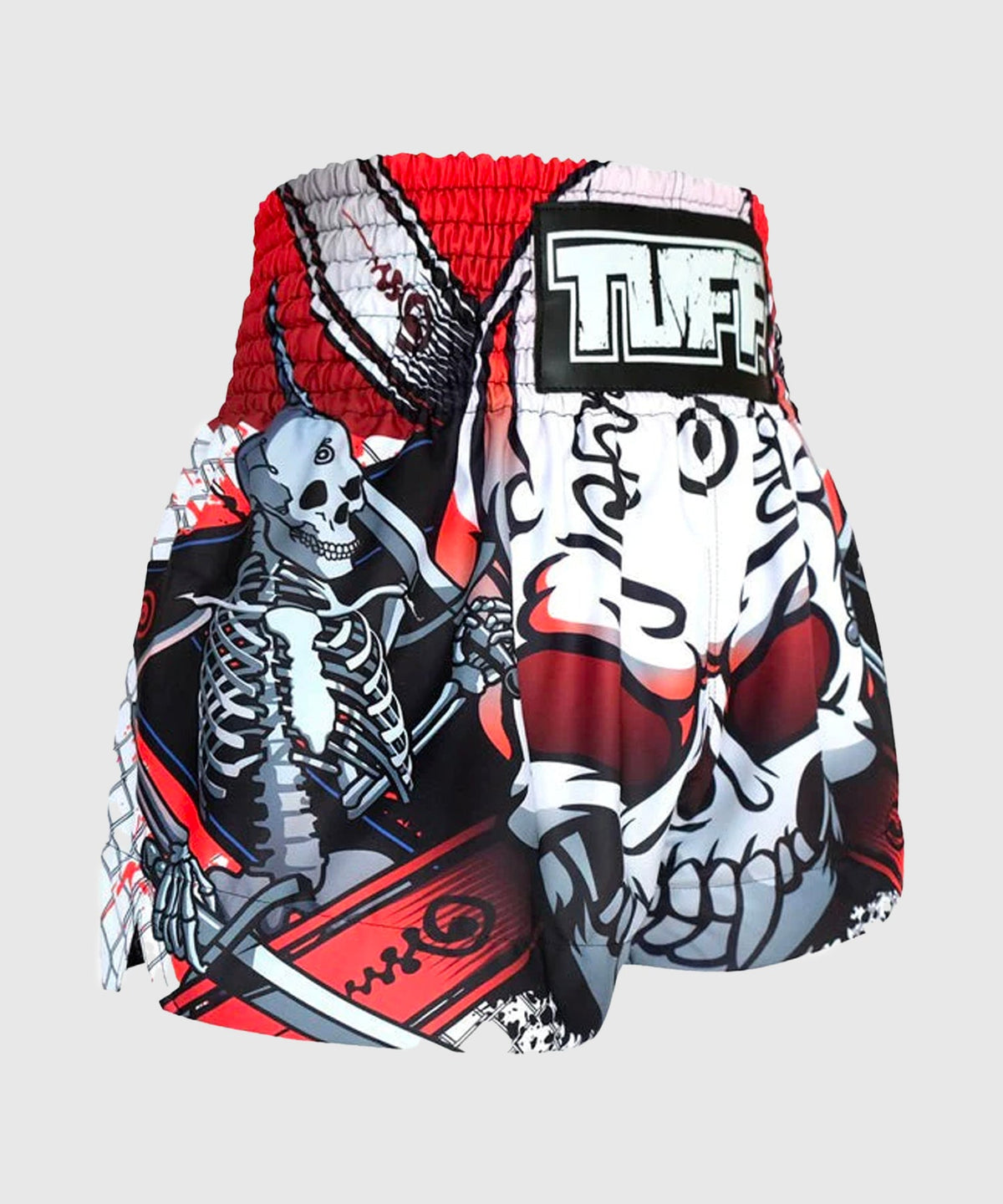 Short de Muay Thai Tuff Devil Skull - Blanc