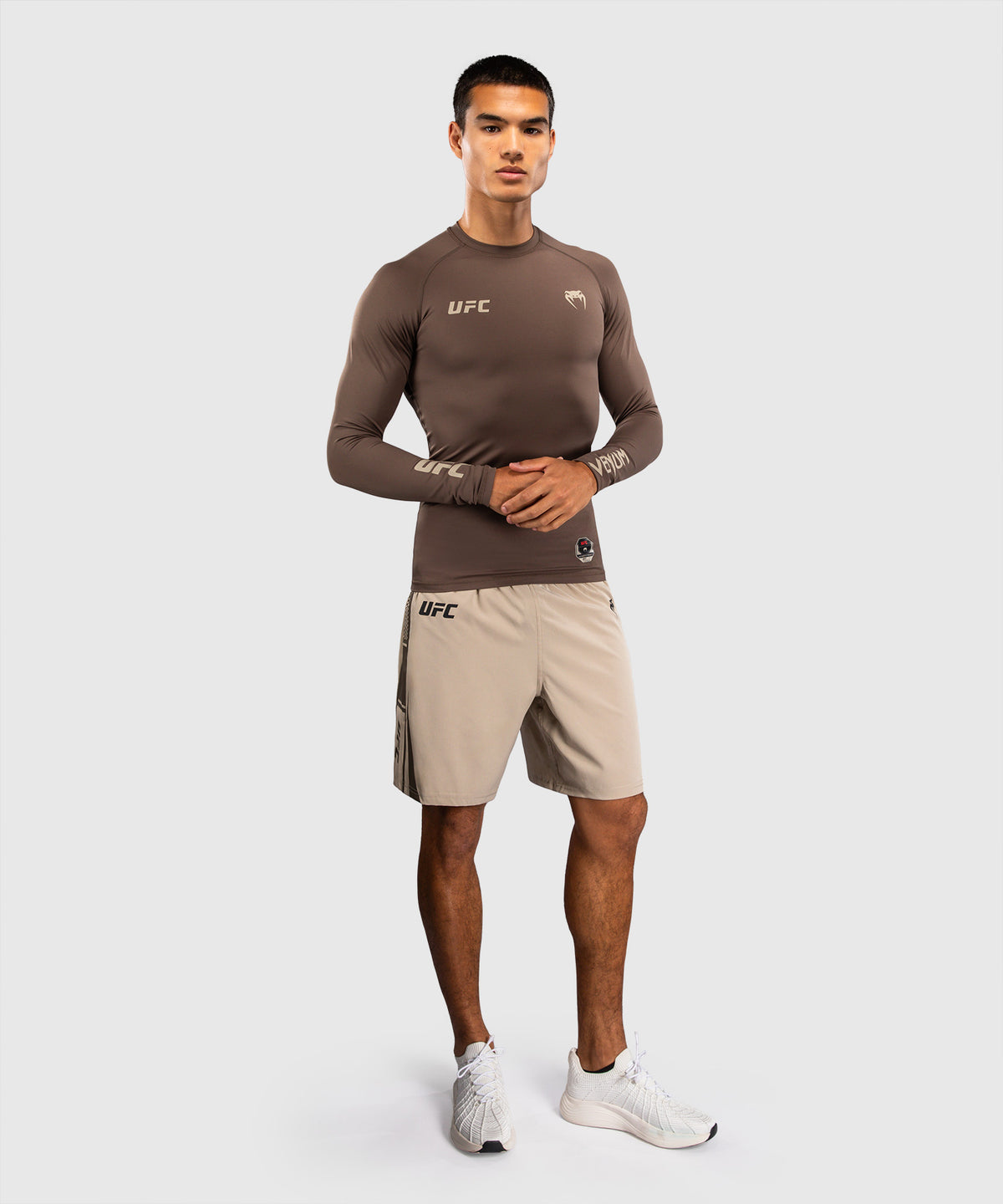 Rashguard à Manches Longues Technique pour Homme Venum UFC Unity by Venum Authentic Fight Week - Marron