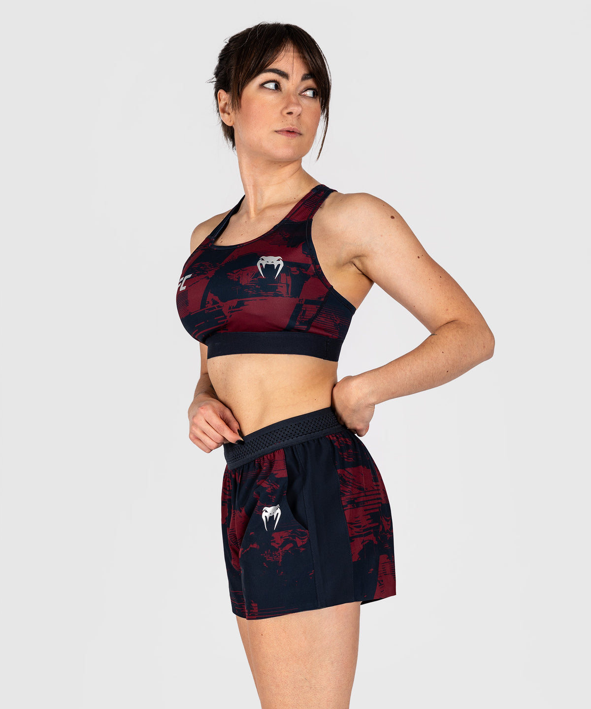 UFC Zenith by Venum Authentic Fight Week Sport-BH Damen - Marineblau/Burgunderrot/Silber