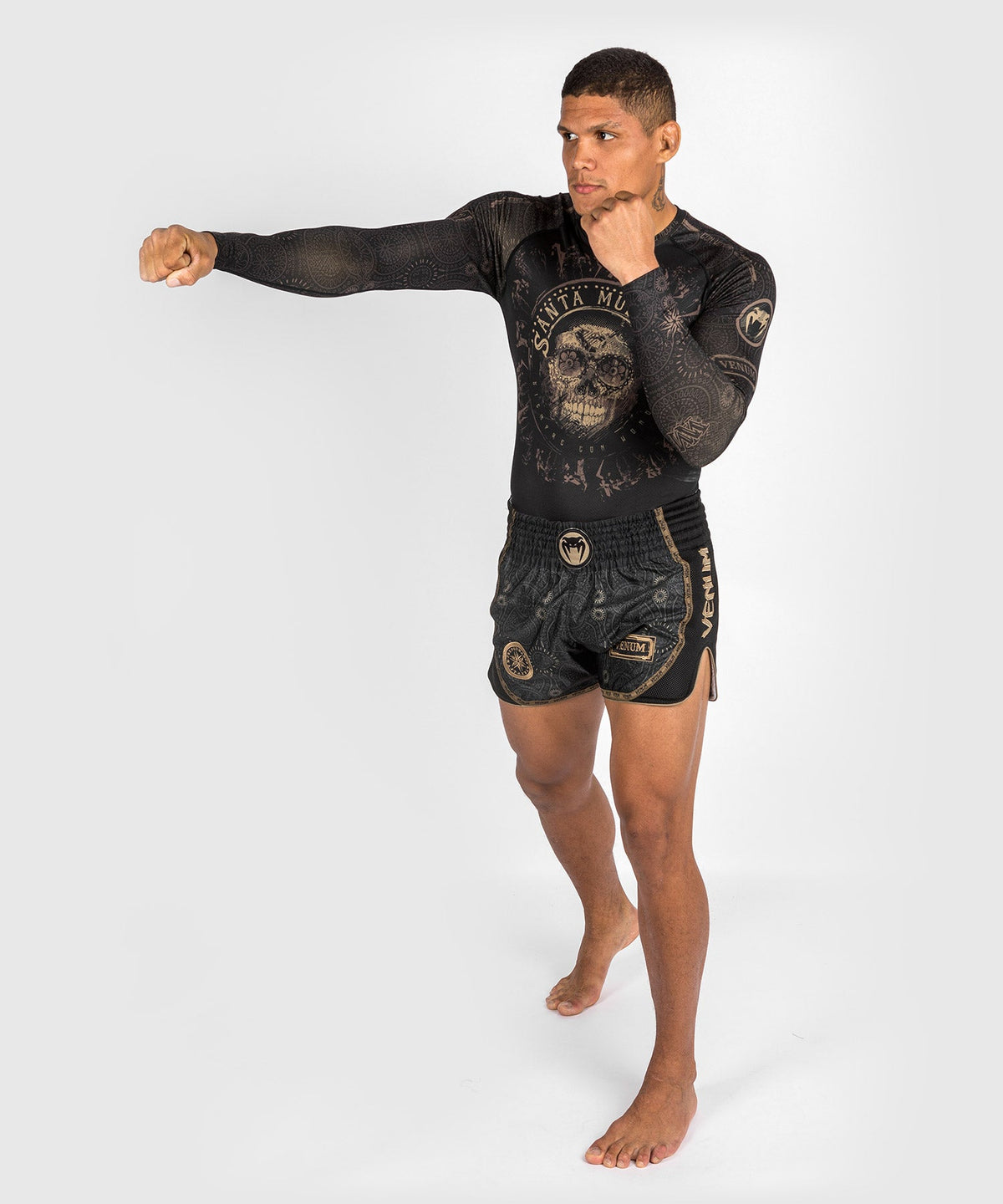 Rashguard Santa Muerte Dark Side Venum - Langarm - Schwarz/Braun