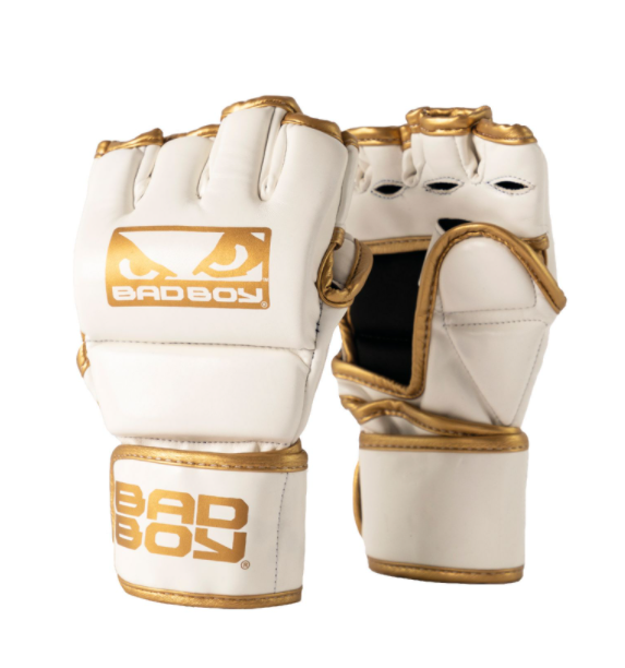 Bad Boy Fashion Guantes de MMA con pulgares - Blanco/Oro