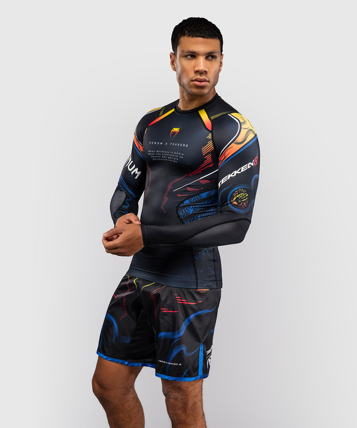 Venum x TEKKEN 8 Rashguard Manga Larga Yoshimitsu - Negro/Naranja