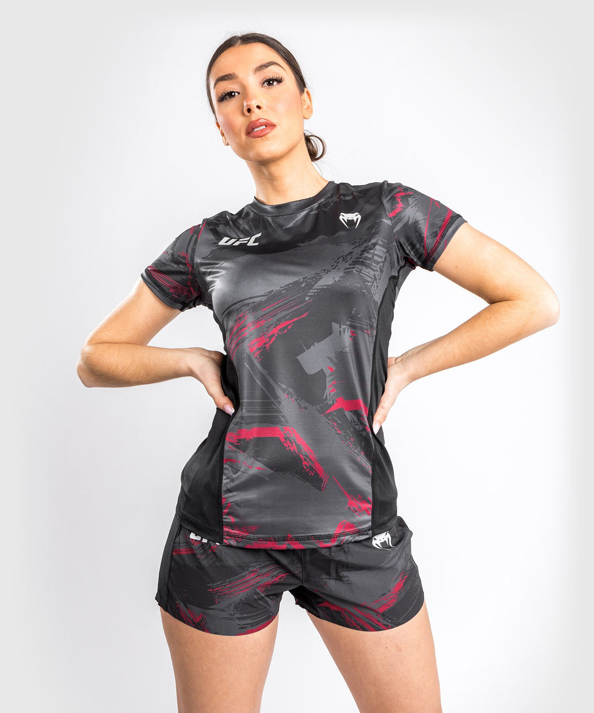 T-Shirt Dry Tech UFC Venum Authentic Fight Week 2.0 - Pour Femmes - Noir/Rouge