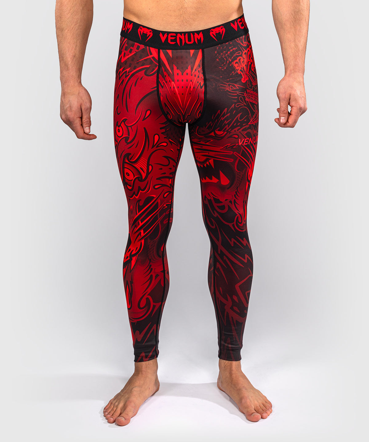 Pantalon de compression Venum Wolf Atak – Noir/Rouge