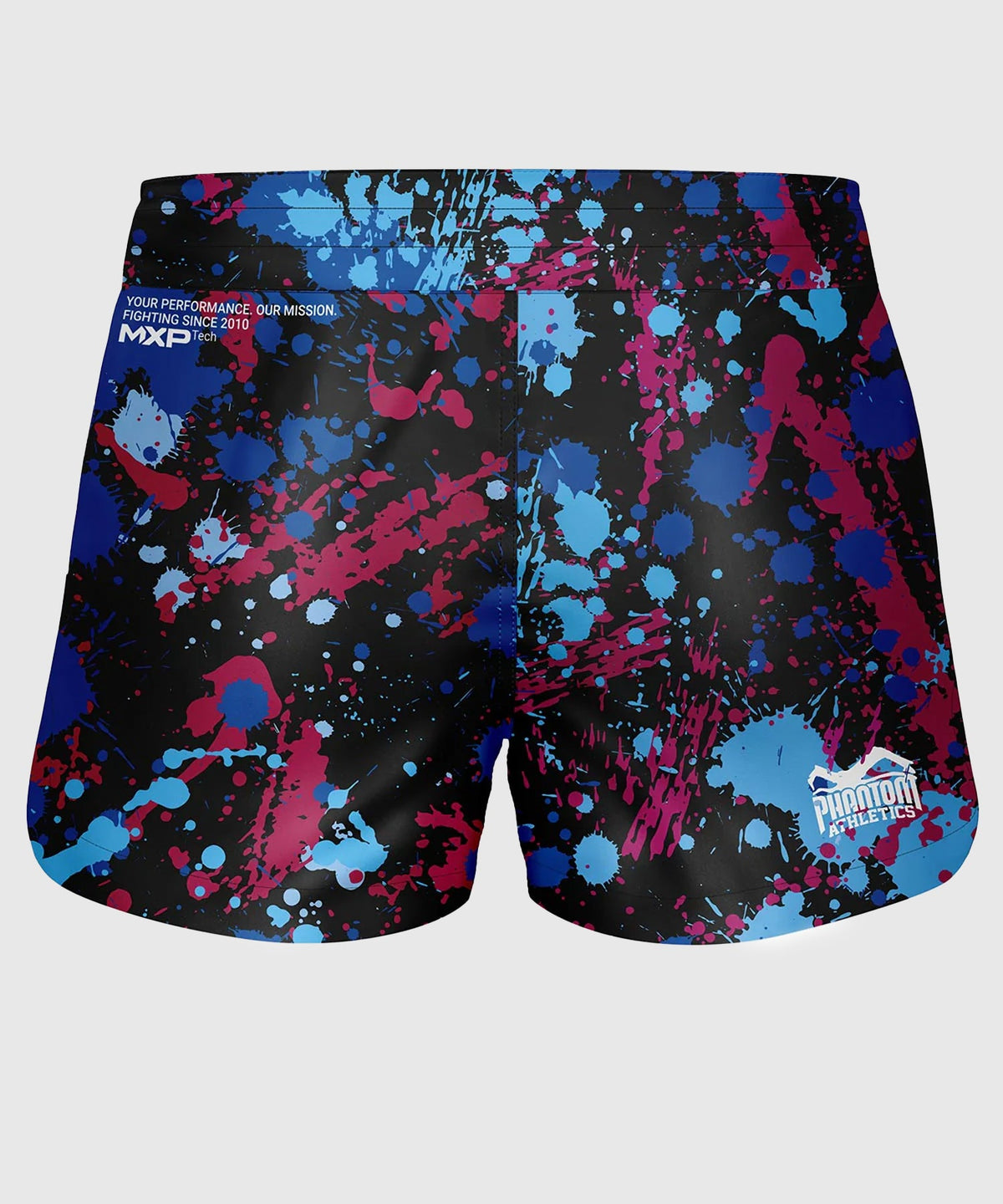 Short de MMA Phantom Athletics Fusion Splatter - Noir/Bleu/Rouge