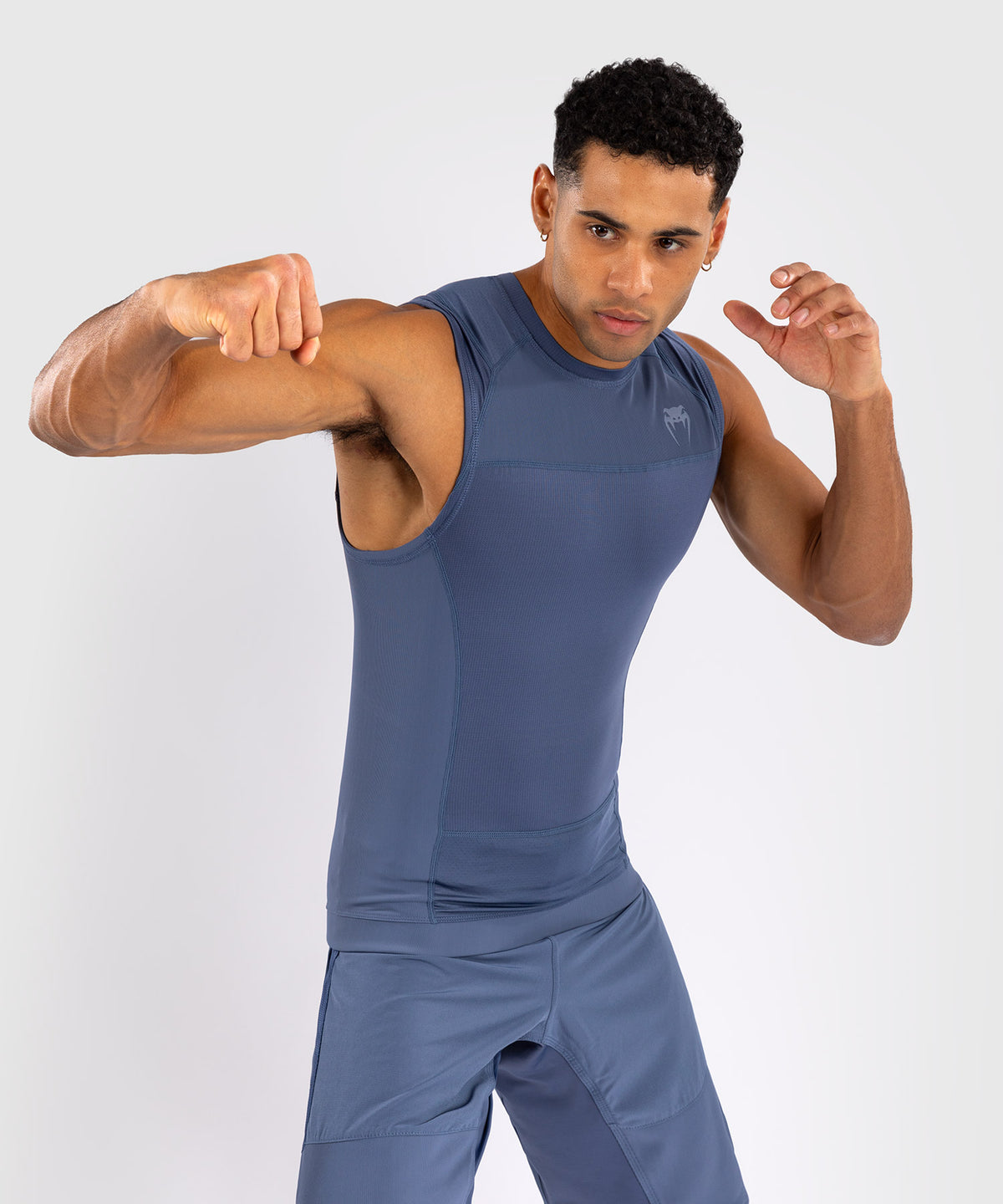 Venum G-Fit Air Rashguard sin Mangas para Hombre - Azul Niebla