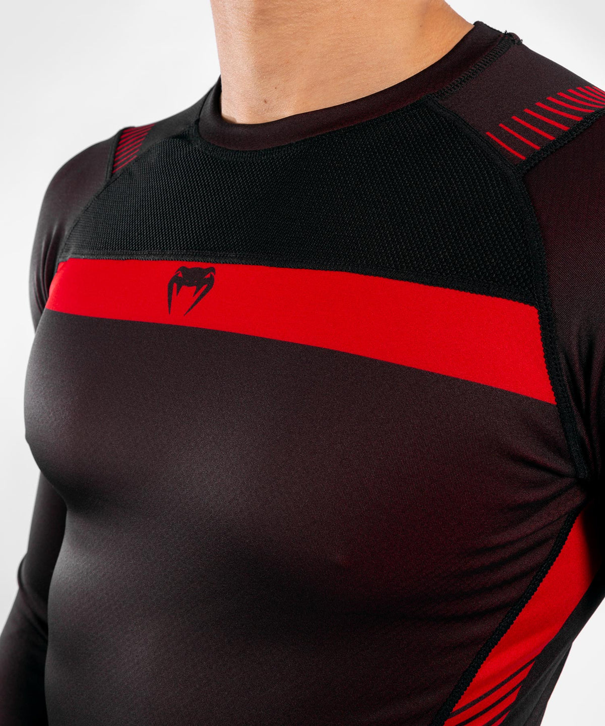 Camiseta de compresión Venum No Gi 3.0 - Manga larga - Negro/Rojo
