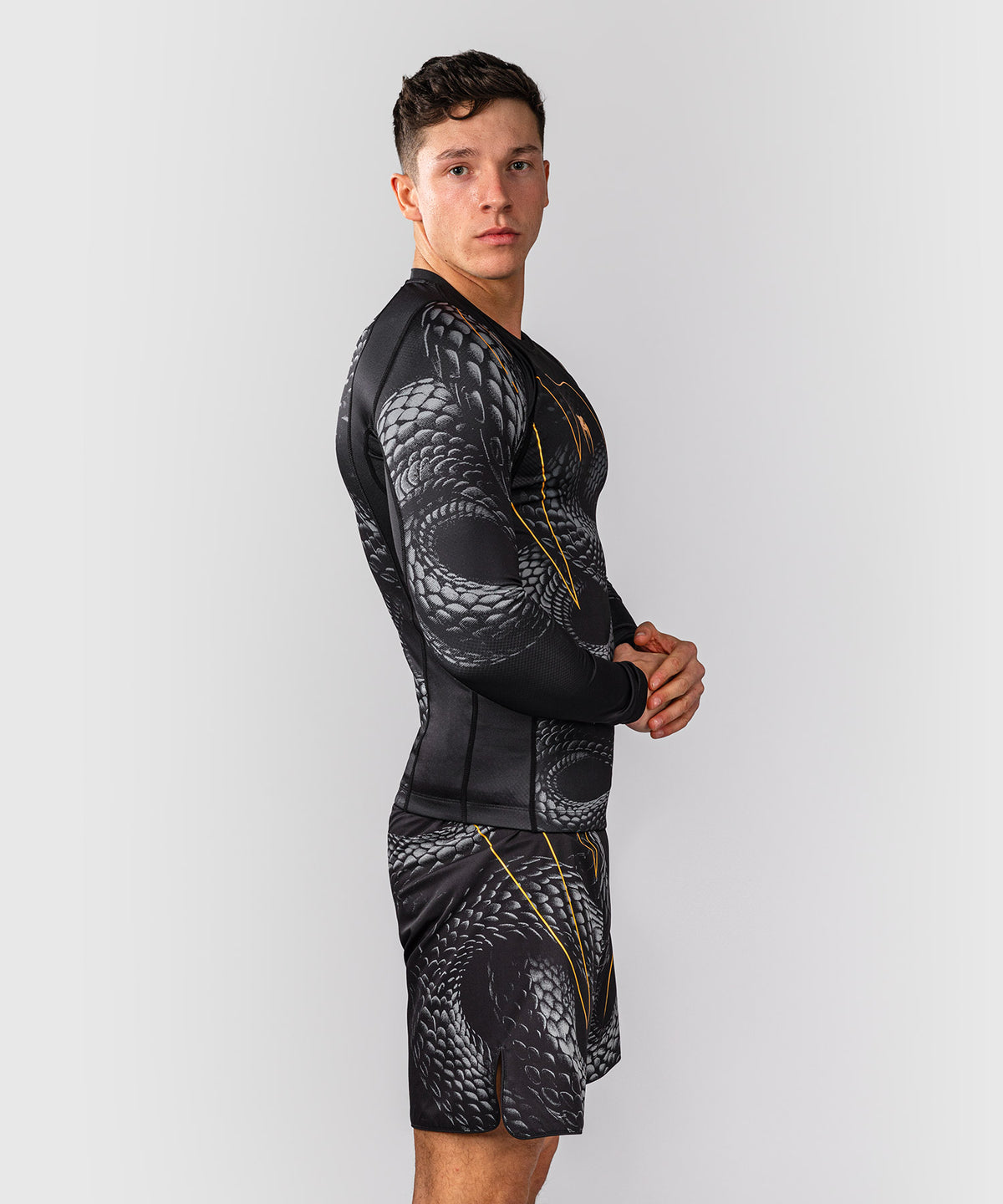 Venum Matupa Long Sleeve Rashguard - Black/Grey/Gold