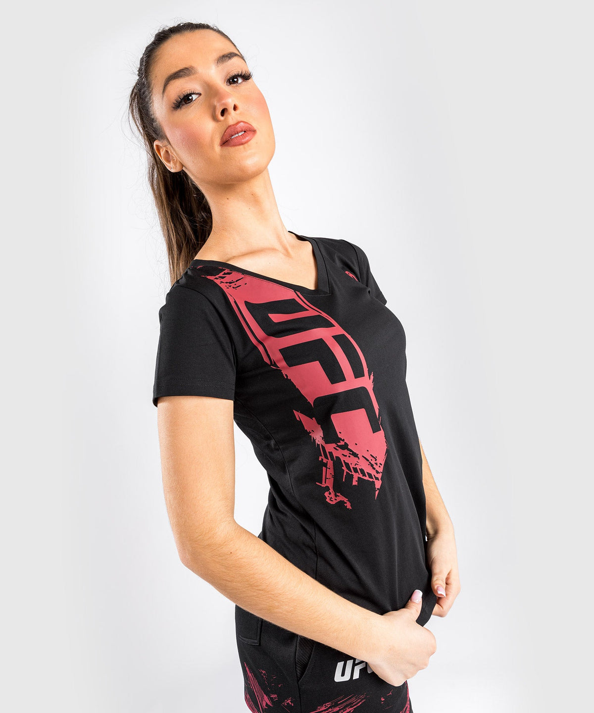 T-Shirt UFC Venum Authentic Fight Week 2.0 - Pour Femmes - Noir/Rouge